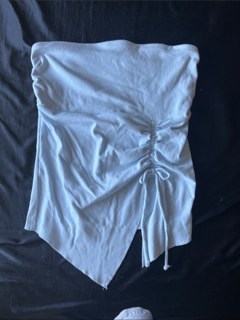 Target Light Blue Strapless Ruched Side Tie Top